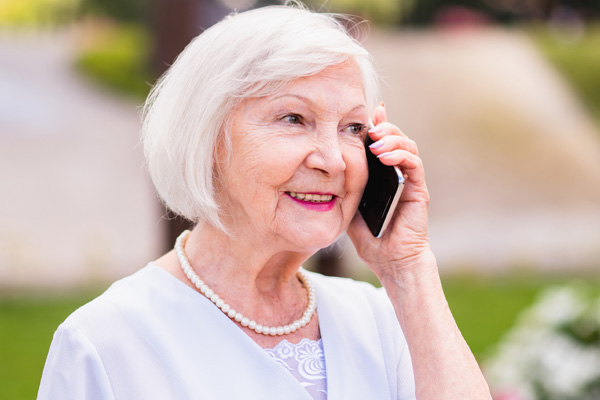 Senior woman on phone